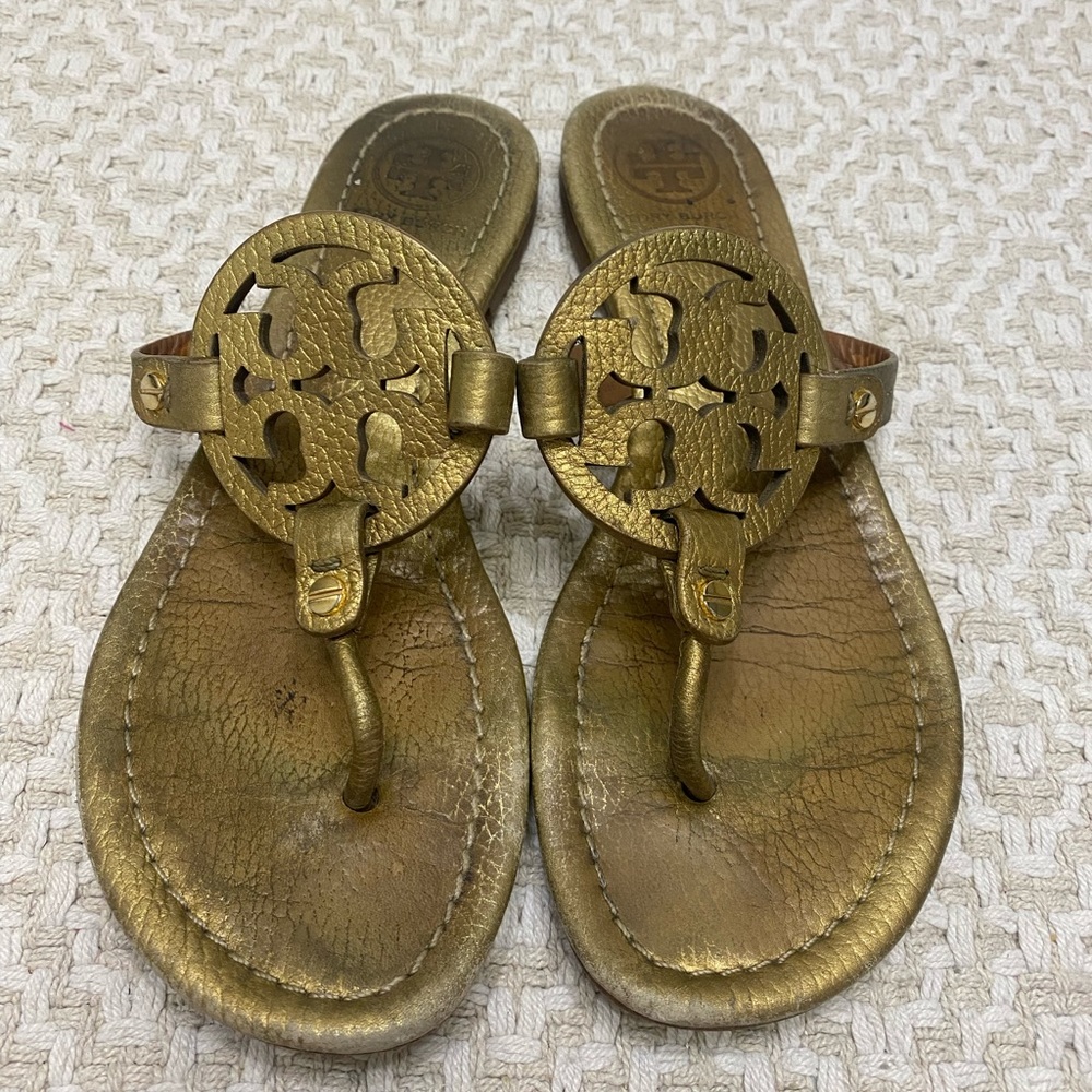Tory Burch Gold Miller Sandal - size 8